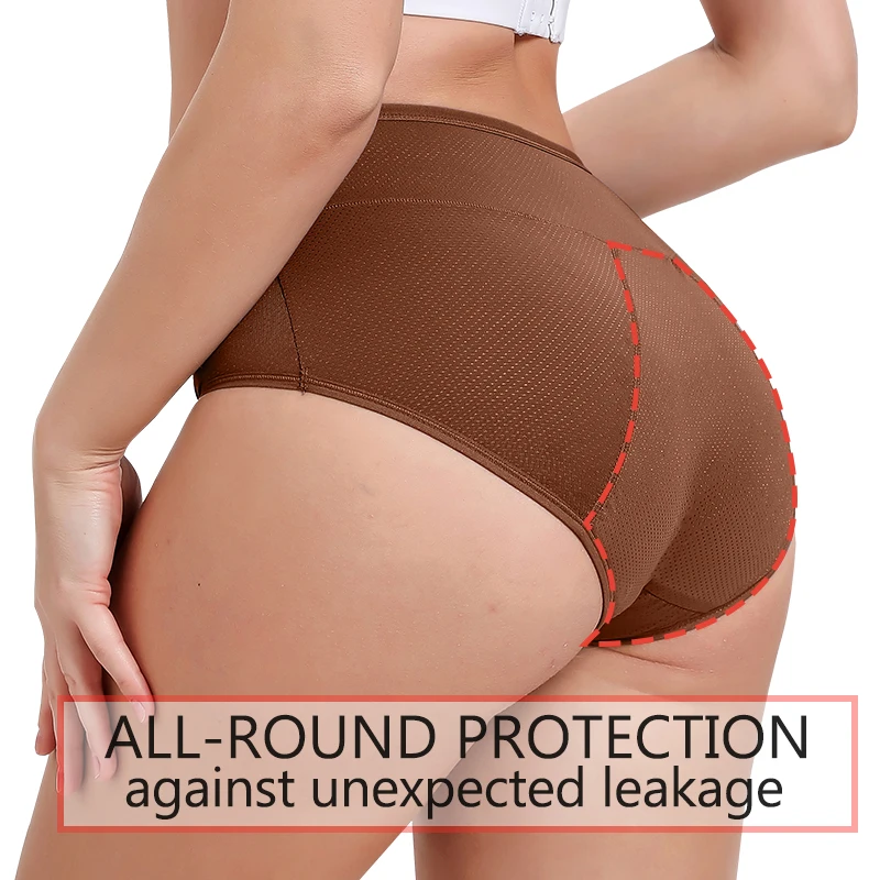 Qsvifx 3 Layers Menstrual Panties Absorption Maternity Physiological Incontinence Breathable Briefs Waterproof Period Women Underwear