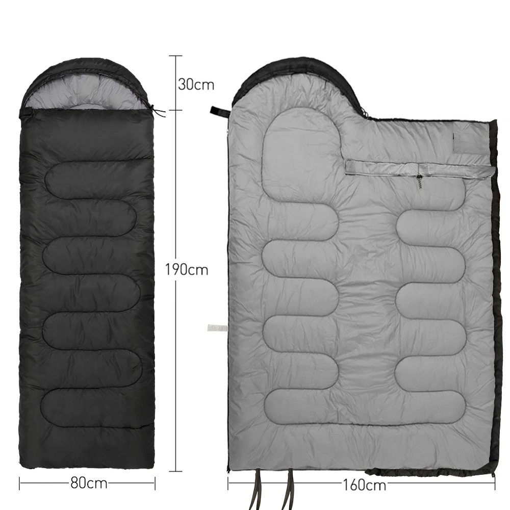 M_lapis Camping Sleeping Bag Lightweight 4 Season Warm Envelope Backpacking Outdoor Cotton Winter Sleeping Bag