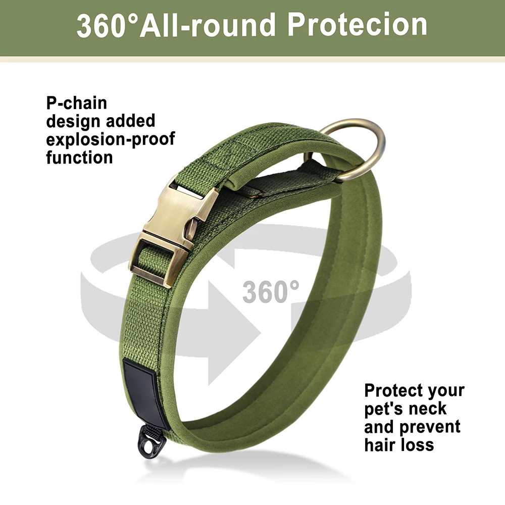 SHIROYA Personalized Nylon Dog Collar Soft Padded Dog Collars Durable Pet ID Collar Adjustable for Small Medium Large Dogs Free Custom