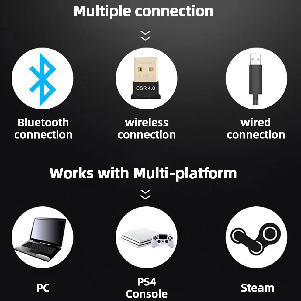 MINILOONGPOCKET Controller Joystick Gamepad Dual Vibration Wireless Bluetooth Joypad PC/IOS/Android 