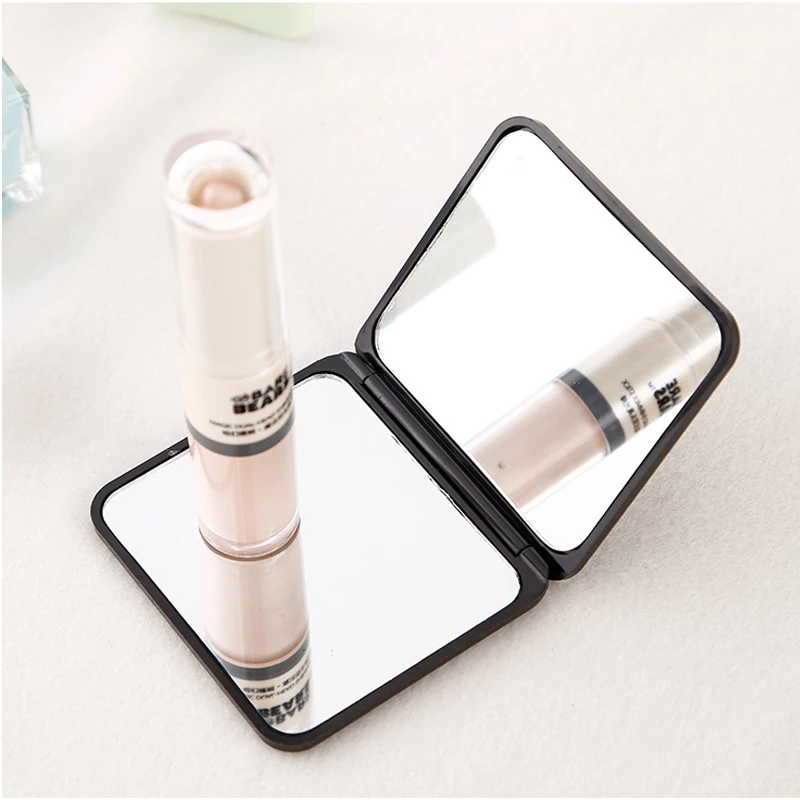 KISSLIVE Foldable Makeup Mirror Mini Square Makeup Vanity Portable Hand Mirrors Double-sided Compact Cosmetic Mirror