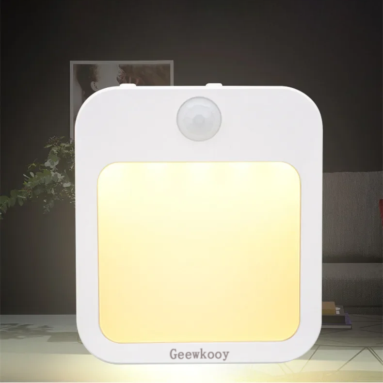 Geewkooy LED Night Lights Dimmable Cabinet Light for Baby Bedside Bedroom Corridor Wireless Night Lamp Lighting