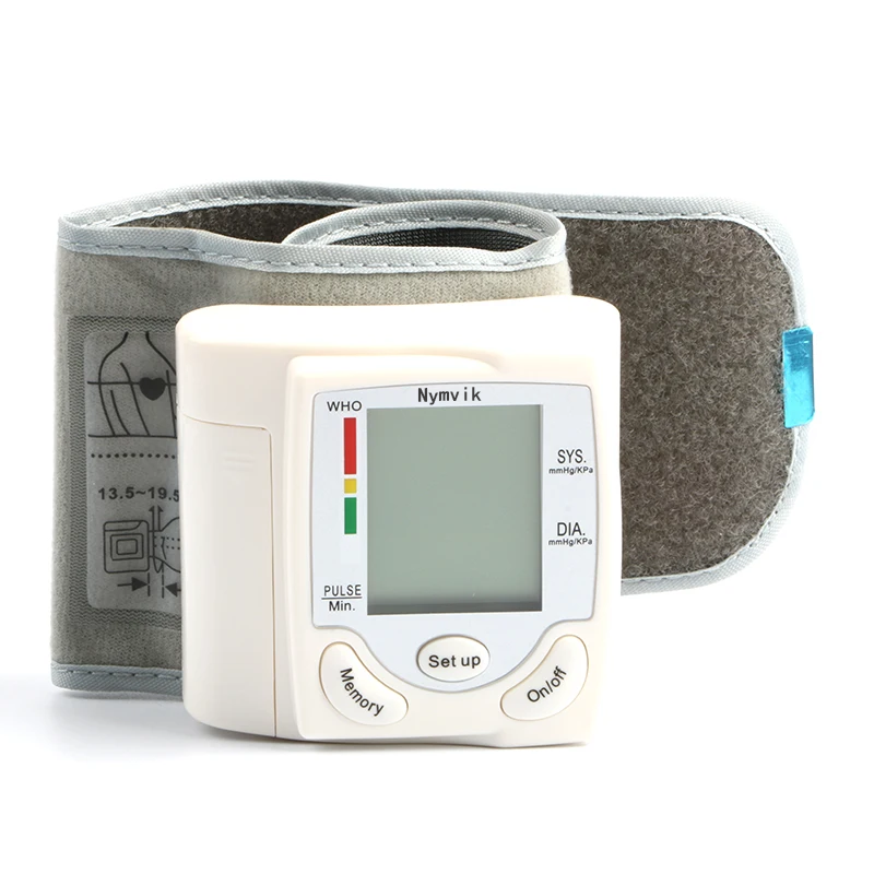 Nymvik Wrist Electronic Blood Pressure Monitor Tensiometer Sphygmomanometer BP Monitors LCD Digital Meter Tonometer Instrument