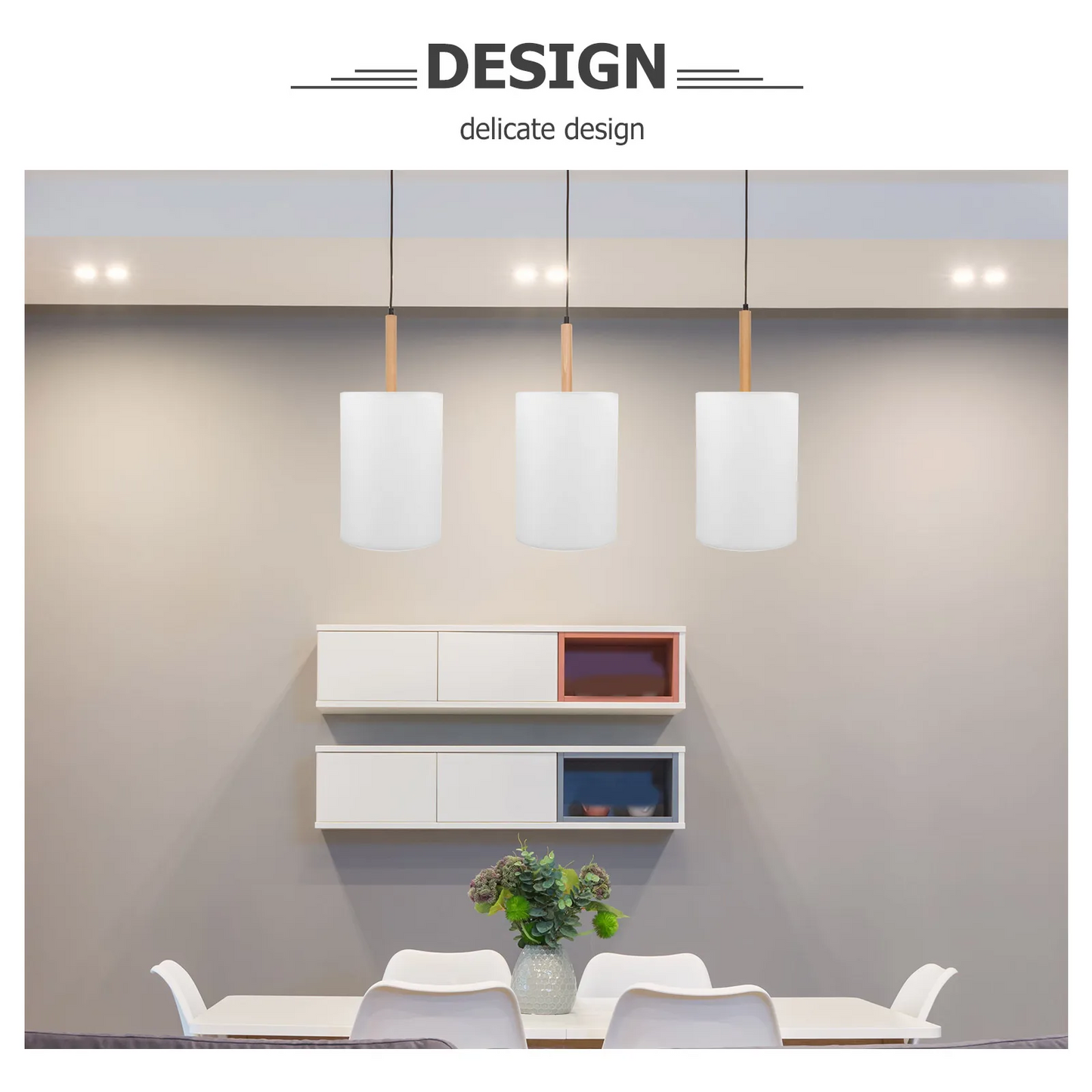 IYT Light Straight Tube Linen Lampshade Linen light Cover Hotel room LampShade ceiling lamp hanging Pendant Table Lamp home deco