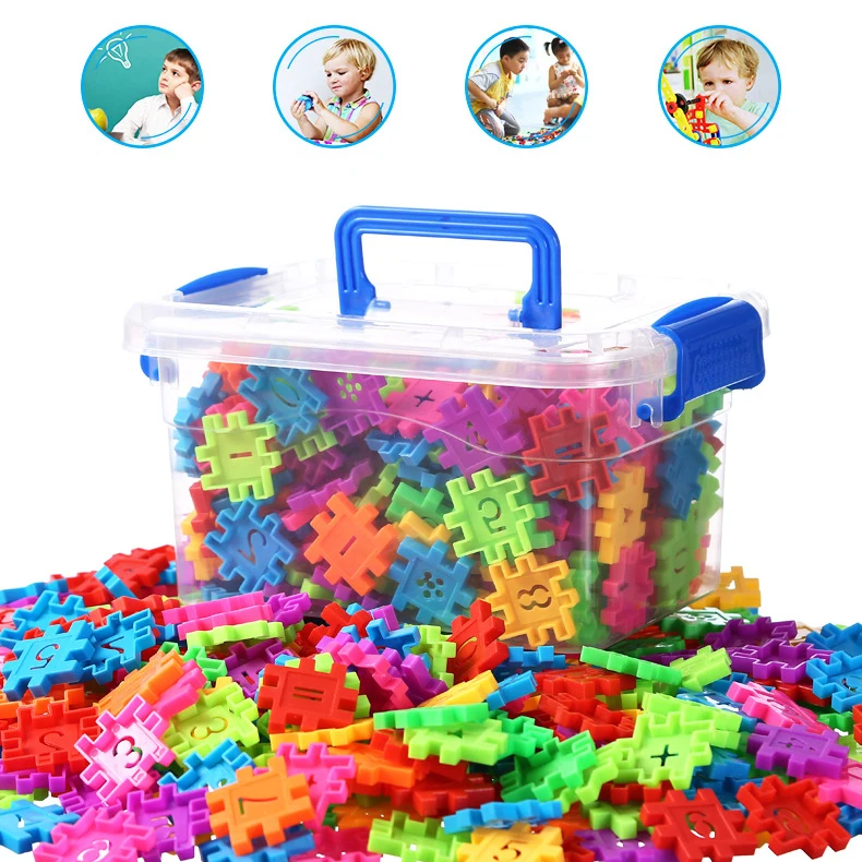 niufa 88Pcs Digital Letter Cube Building Blocks Assembly DIY Creative Bricks With Storage Box Baby Early Education Toys For Children