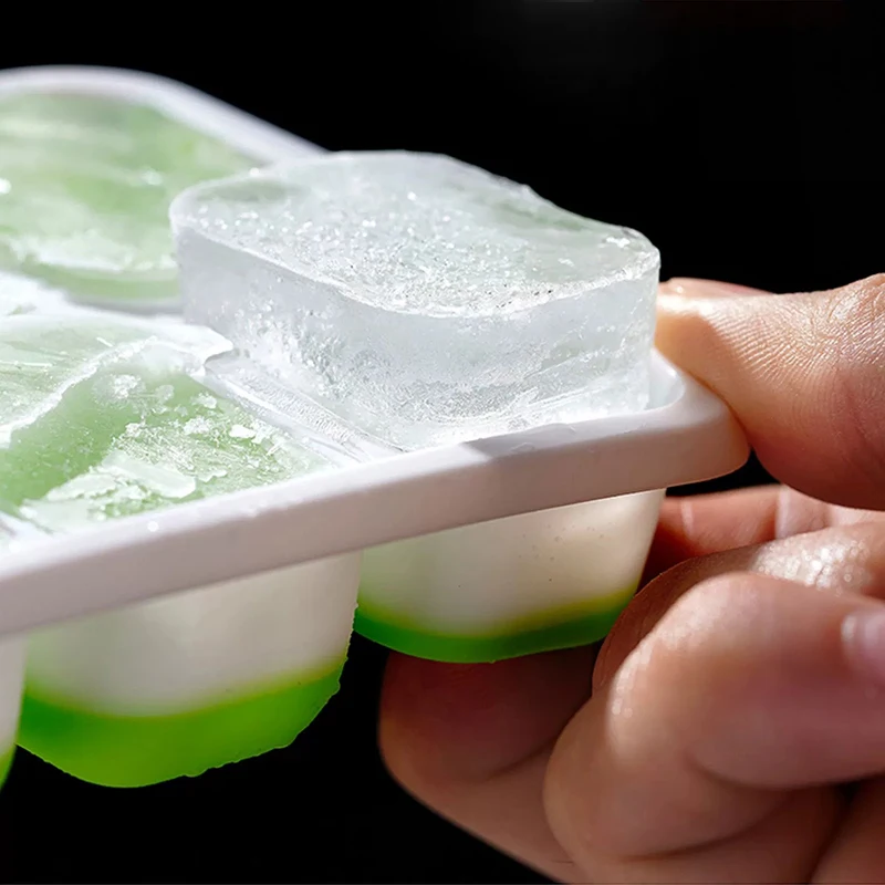 YAPROMO Ice Cube Tray Mold with Lid Silicone Square 14 Cube Easy Release Ice Cube Molds Summer Kitchen Bar DIY Iced Cocktail Freeze Tool