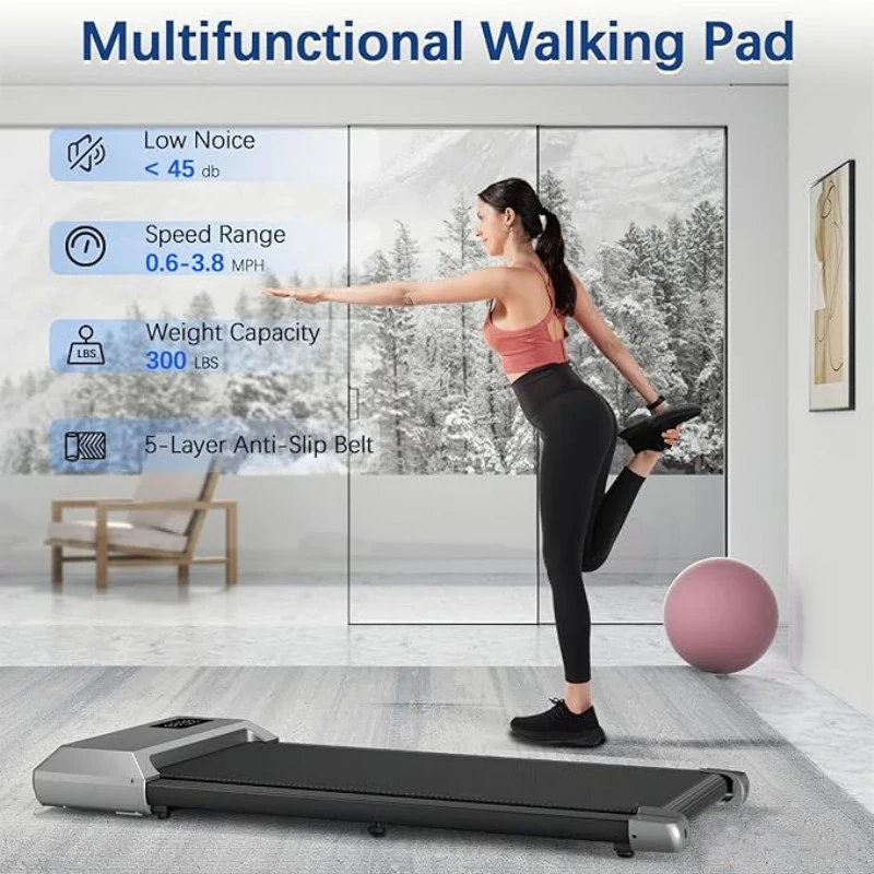 zoogo 300lbs Treadmill for Home 2.5HP Treadmills Walking Pad LCD Digital Data Display 2in1 Walking Running Fitness Exercise Machine
