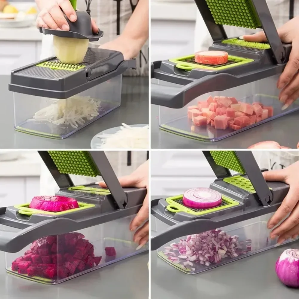 Lonpex Multifunctional Vegetable Chopper Handle Food Grate Food Chopper Vegetable Slicer Dicer Cut Kitchen Items