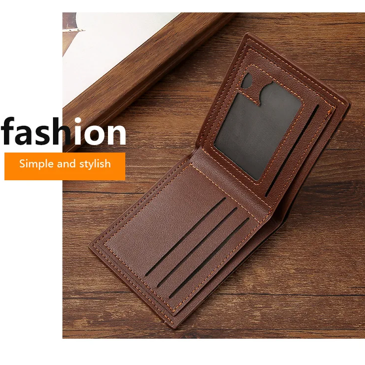 zoogo Men's Short Frosted Leather Wallet Multi-Slot Coin Pocket Holder Men's Purses