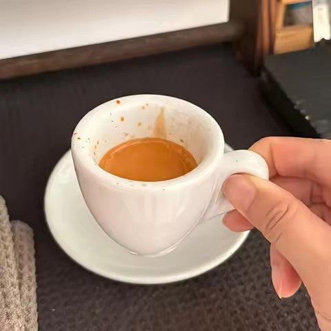 HUAERSICO 50ML Ceramic Espresso Cups with Thick Design for Single Cup 9mm Cup Wall