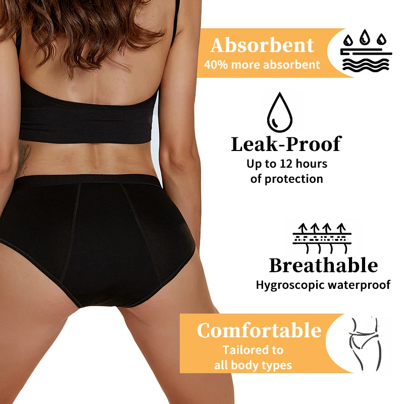 velona CUDDLES Super Absorbent Menstrual Panties Woman Physiological Monthly Sanitary Four Layer Thickening Leak Proof Panties Sanitary knickers