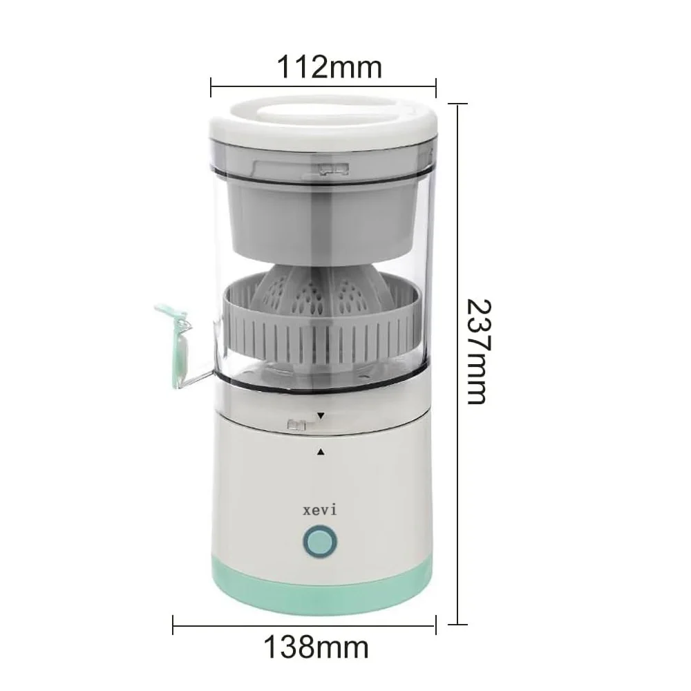 xevi Portable Electric Juicer Rechargeable Citrus Press USB Charging Orange Lemon Squeezer with Cleaning Brush Fresh Juice