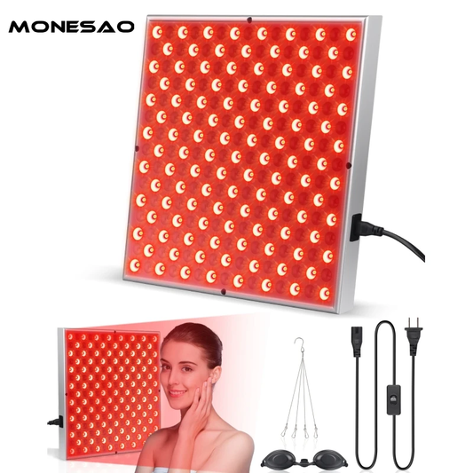 MONESAO LED Red Light Therapy Panel Lamp for Facial Anti Aging Skin Care Beauty LED Light Therapy Tools Electronic light therapy apparatus for the skin