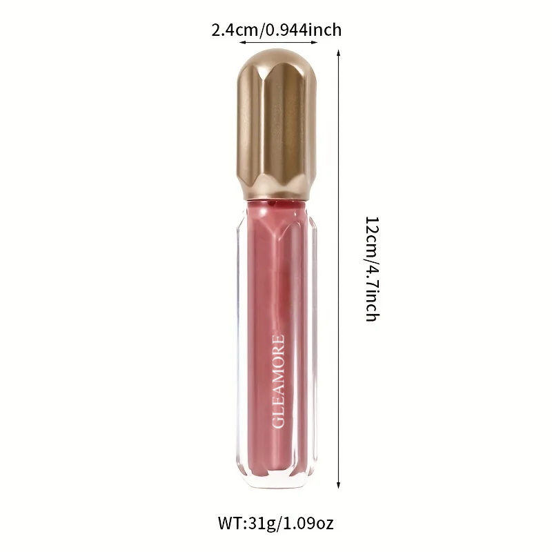 GLEAMORE Mirror Pearl Lip Glosses Waterproof Long Lasting Moisturizing Lipstick Shine Glitter Lip Glaze Women Non Stick Cup Lip Tint Makeup
