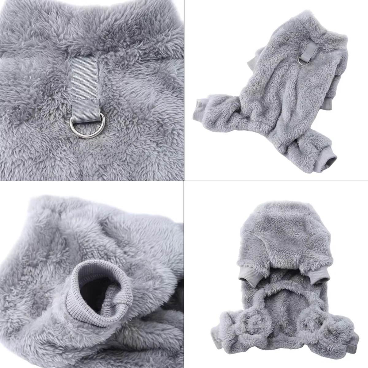 Purrlia Winter Warm Pet Clothes Soft Flannel Dog Jumpsuit Puppy Cats Four Legs Jacket Coat for Small Medium Dogs