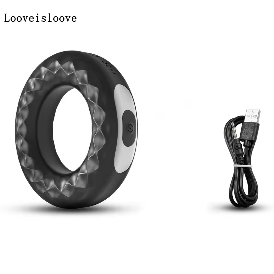 Looveisloove Vibrating Cock Ring Stronger Erection Sex Toys for Men Couples Delayed Ejaculation Penis Rings Penisring Cockring Adult Goods vibrators