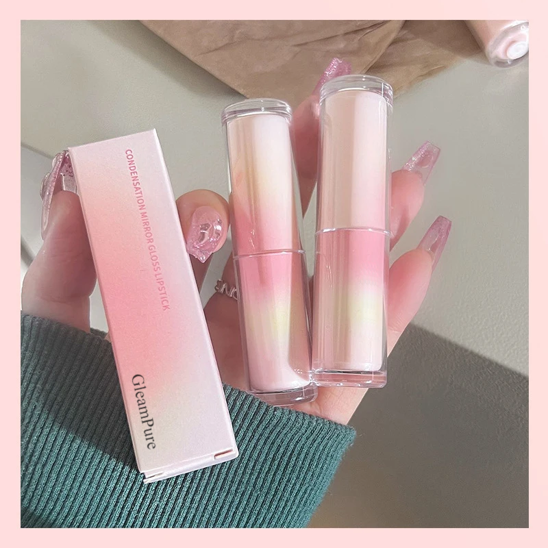 GleamPure Water Gloss Mirror Lipstick Crystal Jelly Transparent Lipstick Moisturizing Long-lasting Solid Lip Gloss Nude Tint Clear Makeup