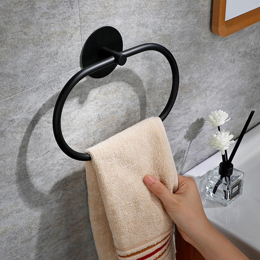 XCYUN Bathroom Stainless Steel Towel Ring Self-Adhesive Towel Hooks Ring Rail Bars Hanging Racks Kitchen Bathroom Storage Accessories Towel hooks of metal