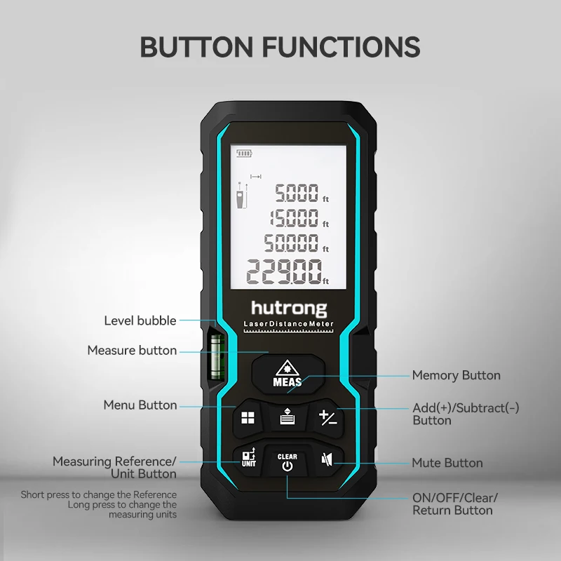 hutrong Laser Tape Measure 40M Laser Rangefinder IP54 Electronic Ruler Useful Measurement Tool