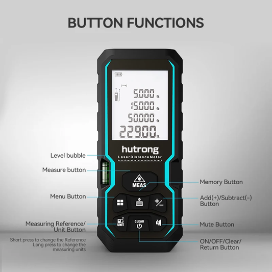 hutrong Laser Tape Measure 40M Laser Rangefinder IP54 Electronic Ruler Useful Measurement Tool