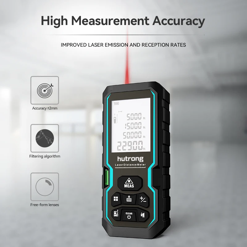 hutrong Laser Tape Measure 40M Laser Rangefinder IP54 Electronic Ruler Useful Measurement Tool