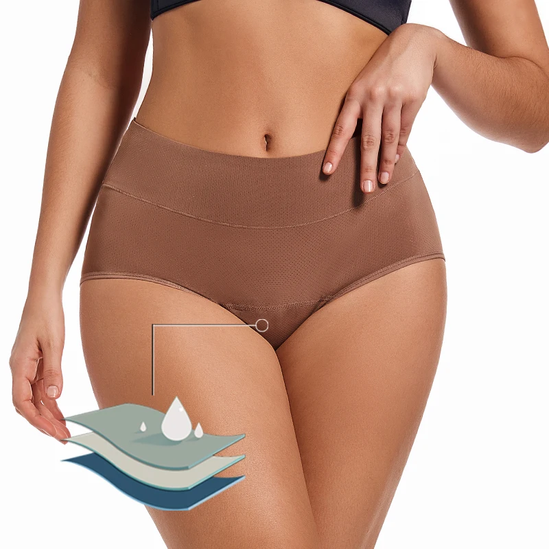Qsvifx 3 Layers Menstrual Panties Absorption Maternity Physiological Incontinence Breathable Briefs Waterproof Period Women Underwear