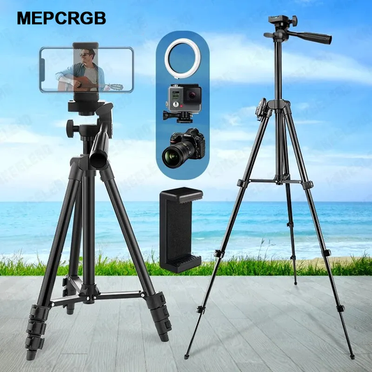 MEPCRGB Tripod for Phone, Extendable Tripod for Camera, Travel Lightweight Phone Tripod Stand for Gopro iPhone Smartphone