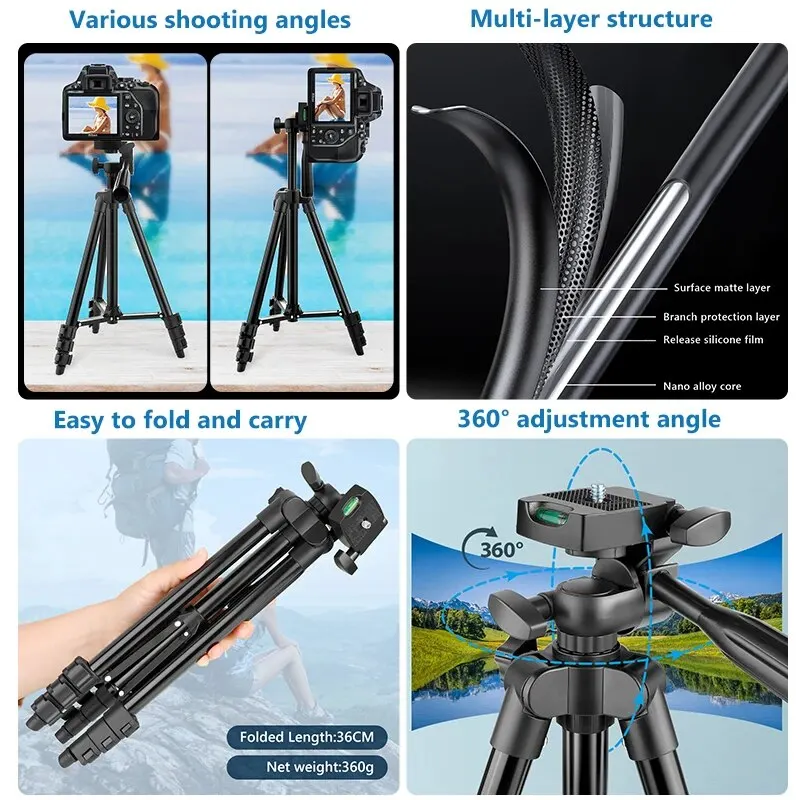MEPCRGB Tripod for Phone, Extendable Tripod for Camera, Travel Lightweight Phone Tripod Stand for Gopro iPhone Smartphone