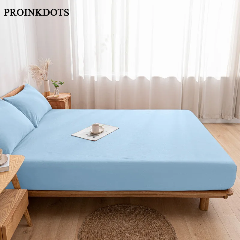 PROINKDOTS High Quality Fitted Sheet Single Double King Queen Size Mattress Cover With Elastic Band Bed Sheet Fit Sheet Fitted bed sheets