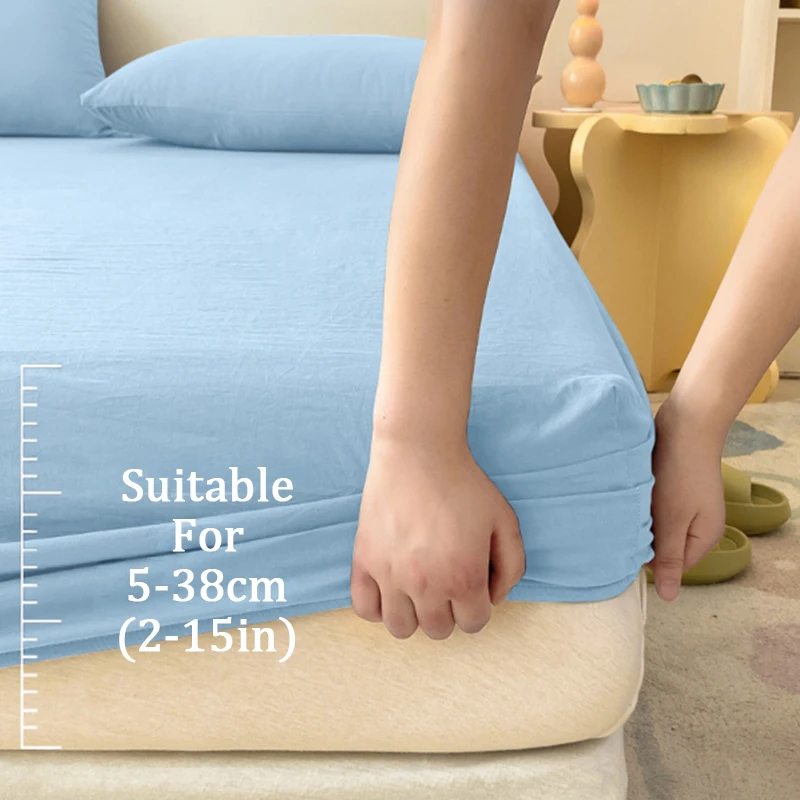 PROINKDOTS High Quality Fitted Sheet Single Double King Queen Size Mattress Cover With Elastic Band Bed Sheet Fit Sheet Fitted bed sheets