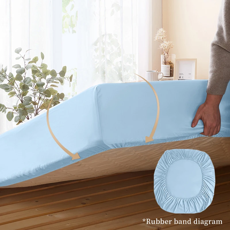 PROINKDOTS High Quality Fitted Sheet Single Double King Queen Size Mattress Cover With Elastic Band Bed Sheet Fit Sheet Fitted bed sheets