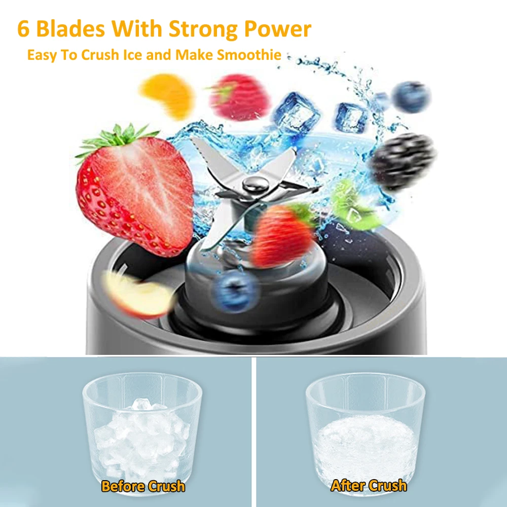 OBERLY Mini Portable Blender Electric Fruit Juicer Smoothie Orange Fresh Juice Blender Multifunction Rechargeable Portable Juicer Mixer