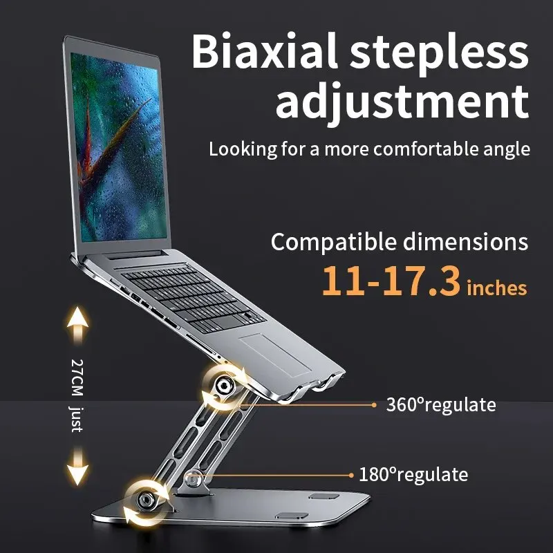 ulela Laptop Stand Adjustable Aluminum Alloy Notebook Tablet Stand Up to 17 Inch Laptop Portable Fold Holder Cooling Bracket Support