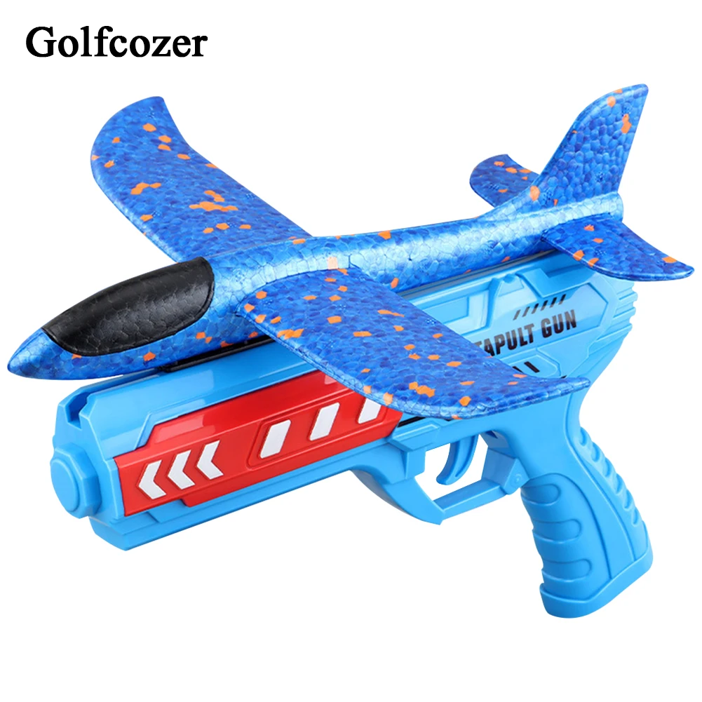 Golfcozer Airplane Launcher Toys Outdoor Sports Flying Toys Non Slip Kids Catapult Plane Light Birthday Gifts for Boys Girls