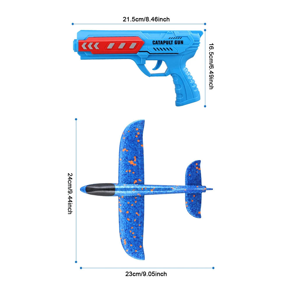 Golfcozer Airplane Launcher Toys Outdoor Sports Flying Toys Non Slip Kids Catapult Plane Light Birthday Gifts for Boys Girls