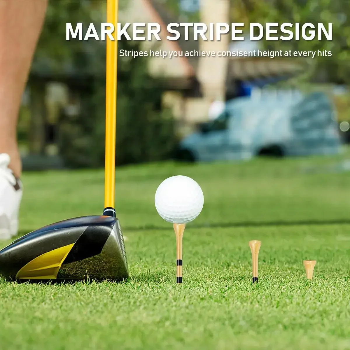fofofo 50pcs Bamboo Golf Tees More Durable and Stable Golf accessories