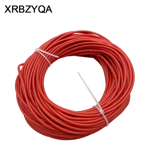 XRBZYQA 10Meters/Lot Heat-resistant Soft Electrical Silicone Wire Cable 22 AWG Red