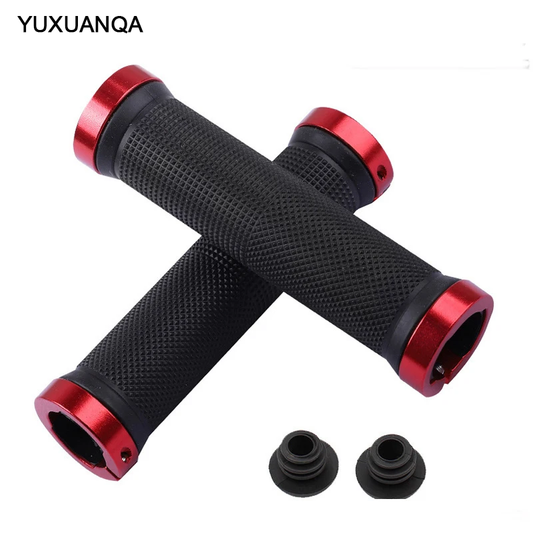 YUXUANQA Bicycle Rubber Grips Alloy Lock Bilateral Lock Handlebar Grips Anti Slip Cycling Handlebar Sleeve Bicycle Accessories