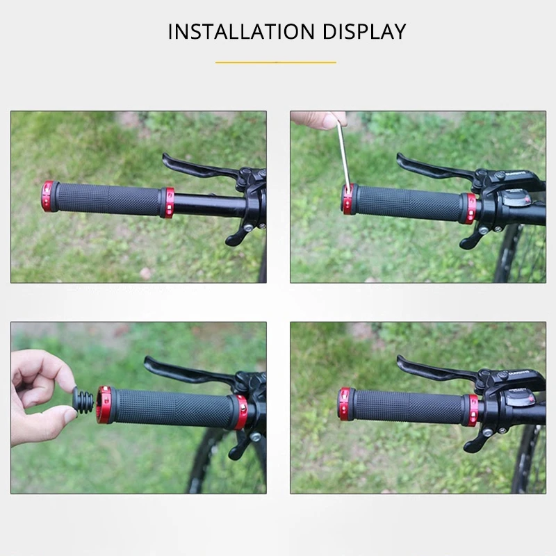 YUXUANQA Bicycle Rubber Grips Alloy Lock Bilateral Lock Handlebar Grips Anti Slip Cycling Handlebar Sleeve Bicycle Accessories