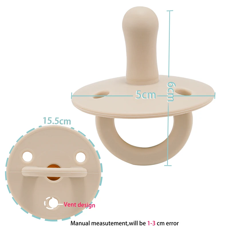 ZPHTWO 1PCS Silicone Baby Pacifier Food Grade Silicone Newborn Soother BPA Free Solid Color Dummies Silicone Nipple Baby Sutff