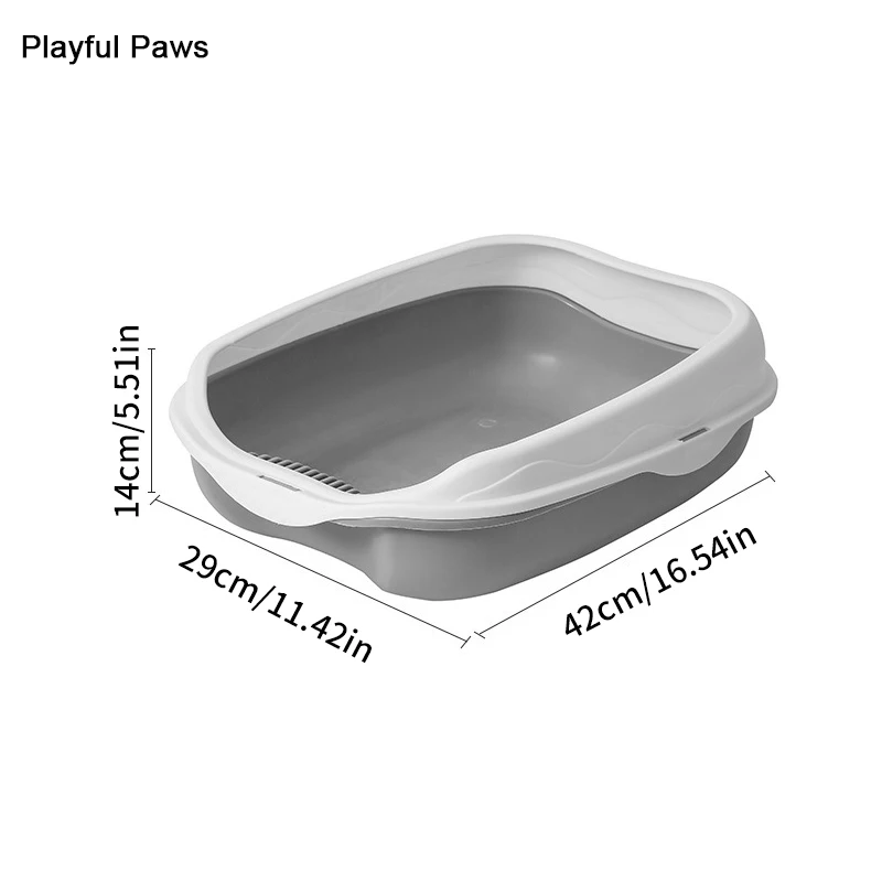 Playful Paws Semi-enclosed Litter Box Spatter-proof Cat Toilet Large Kitten Cleaning Supplies Large Cat Poop Bowl Pet Bupplies