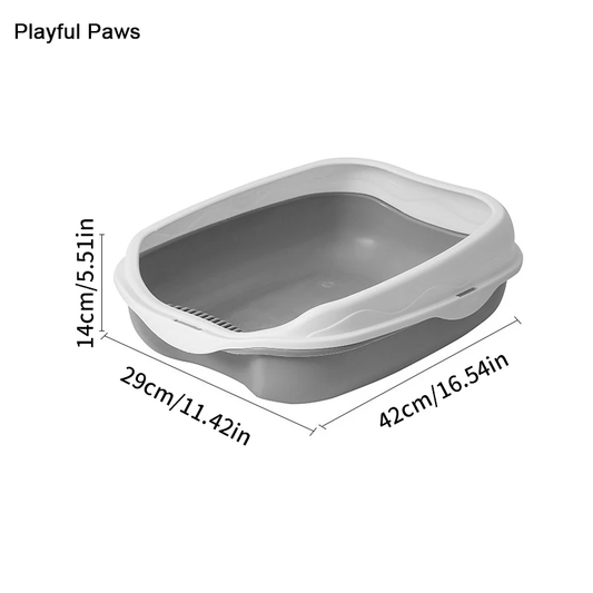 Playful Paws Semi-enclosed Litter Box Spatter-proof Cat Toilet Large Kitten Cleaning Supplies Large Cat Poop Bowl Pet Bupplies