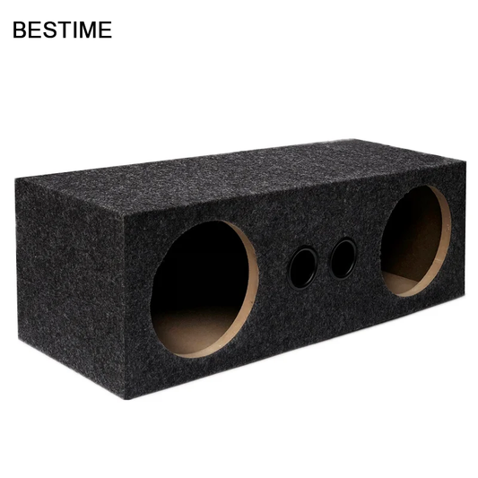 BESTIME DIY Audio Modification Subwoofer Empty Box Cabinets for loudspeakers 6.5-inch Home Subwoofer Box Body Integrated Two Speaker Hole Wooden Box