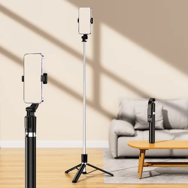 BESTIME 1.7-meter selfie pole monopods with 360 degree rotation universal streaming stand used to take photographs by positioning a smartphone beyond the normal range of the arm