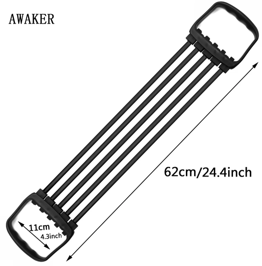 AWAKER Full Body Workout Set - Chest Expander with 5 Removable Resistance Bands for Pilates, Push Ups, and Muscle Training - Strengthen