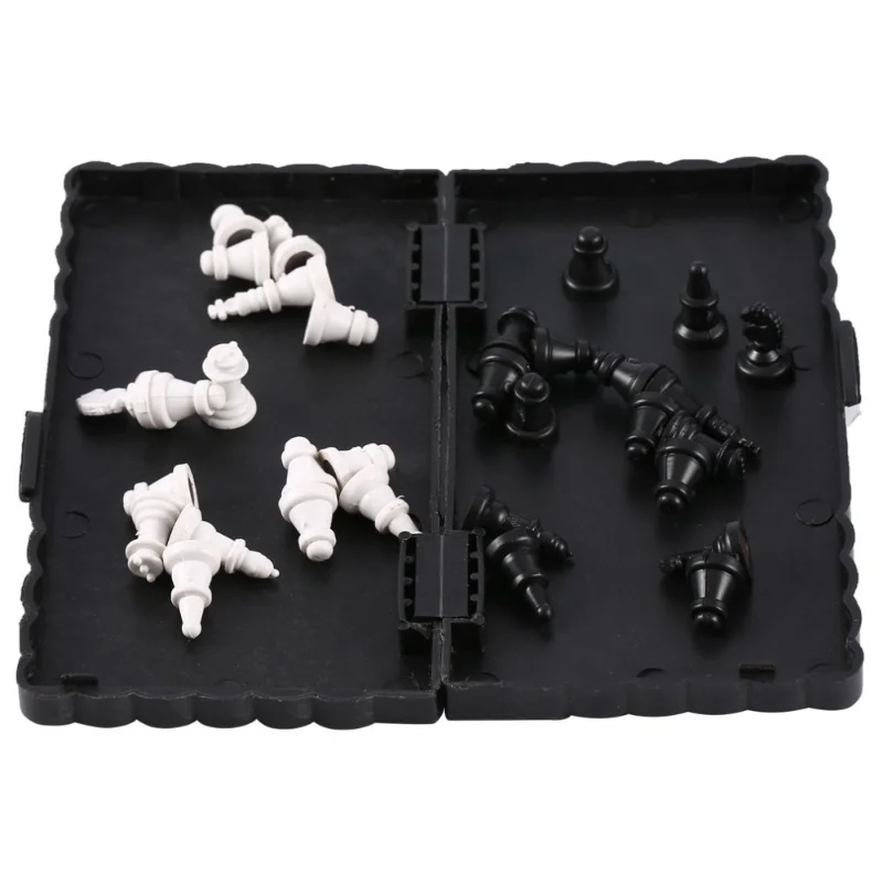 niufa Mini Magnetic Chess Set Folding Magnetic Plastic Chessboard Board Game Portable Kid Toy Portable Outdoor