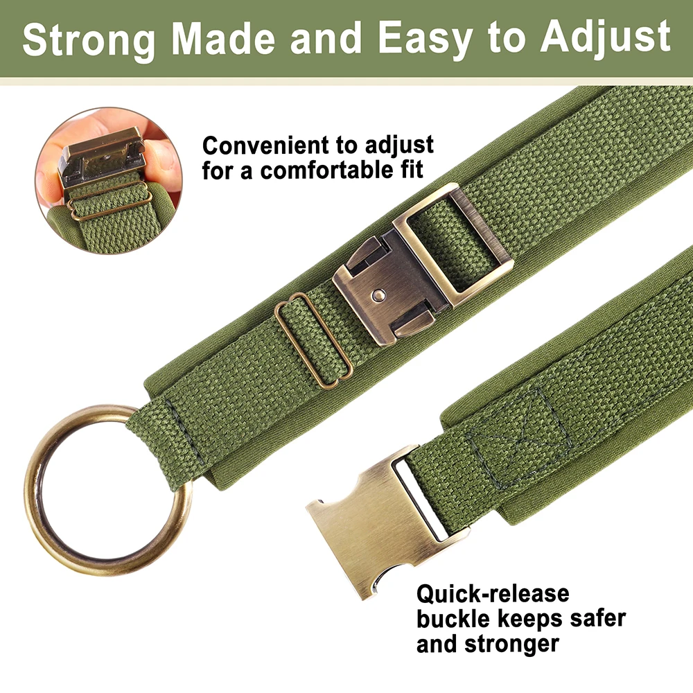 SHIROYA Personalized Nylon Dog Collar Soft Padded Dog Collars Durable Pet ID Collar Adjustable for Small Medium Large Dogs Free Custom