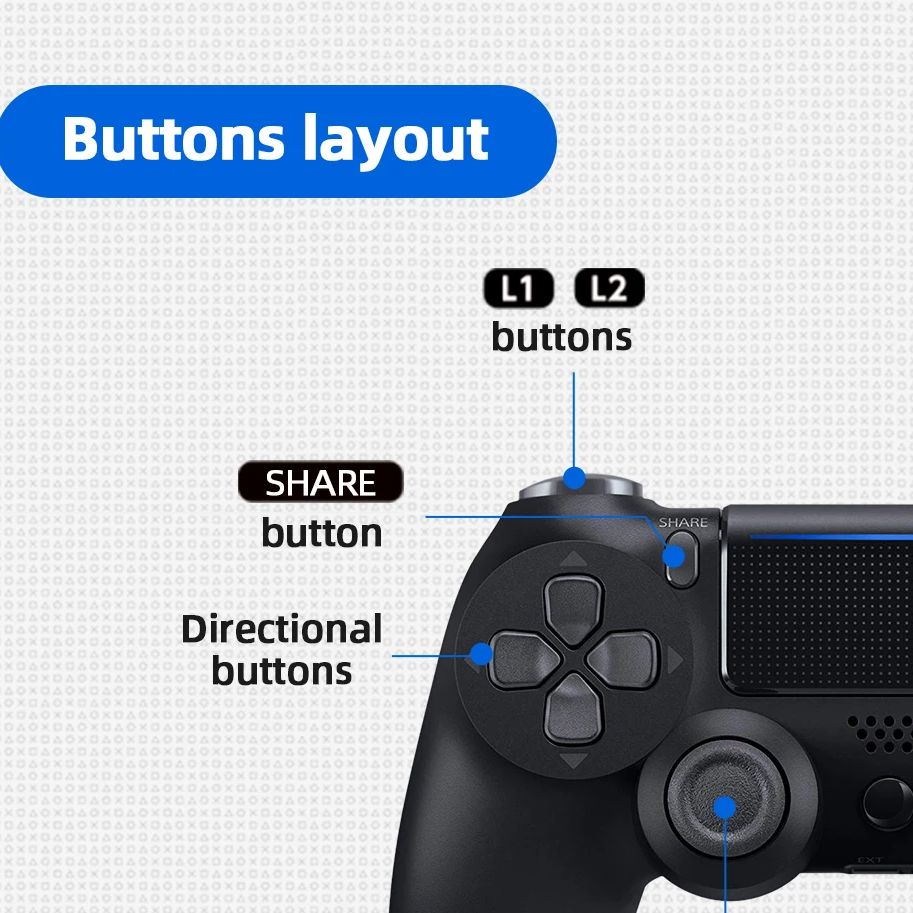 MINILOONGPOCKET Controller Joystick Gamepad Dual Vibration Wireless Bluetooth Joypad PC/IOS/Android ﻿