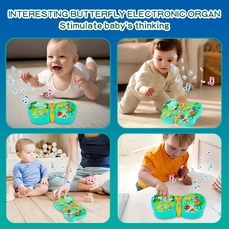 iplay Interactive Musical Butterfly Toy for Toddlers,Animal Sounds&Game&Flash Light&Early Educational,1 Year Old Boy&Girl 12+M Infant development toys
