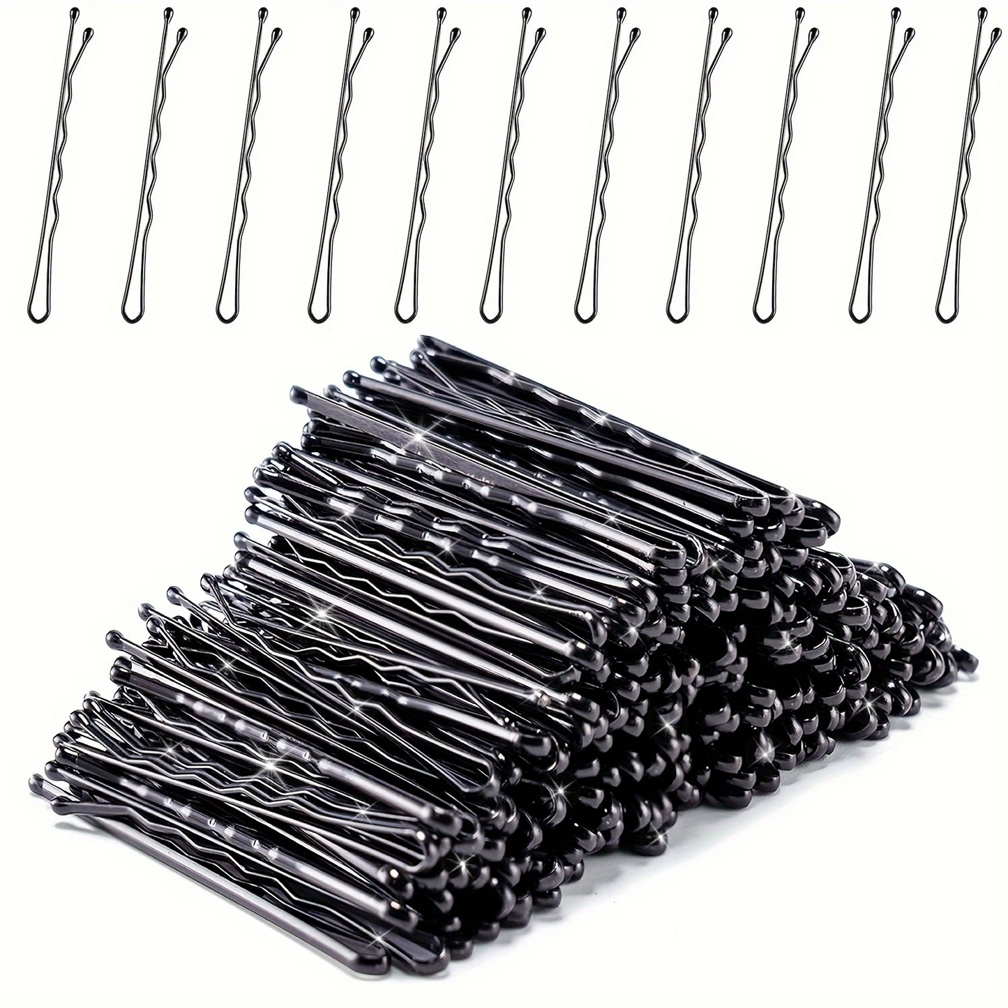 HAITOO 50pcs Classic Black Hair Clips For Girls - 2.17inch Alloy Bobby Pins, Fashionable Accessory For Teens & Up ﻿